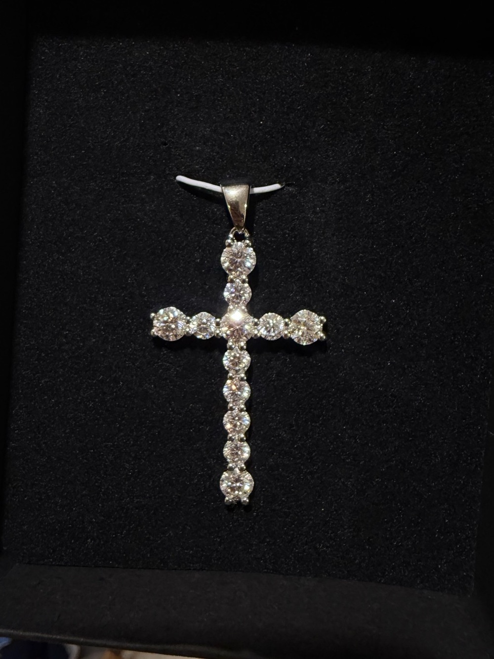 3.79 CTW Moissanite Cross Pendant VVS D Color Sterling Silver